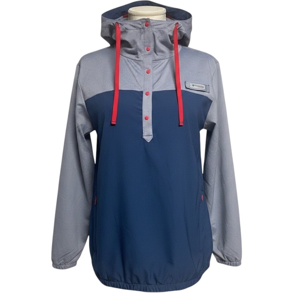 Columbia Performance Fishing Gear Blue Pullover Jacket Womens Small